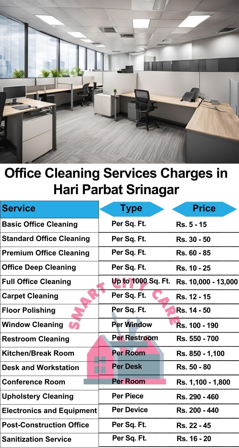 Office cleaning services Hari Parbat, Srinagar price list