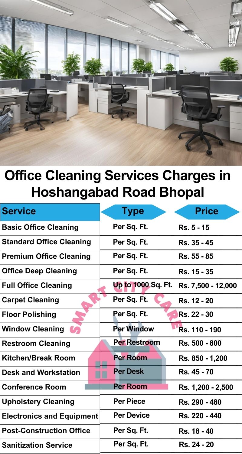 Office cleaning services Hoshangabad Road, Bhopal price list