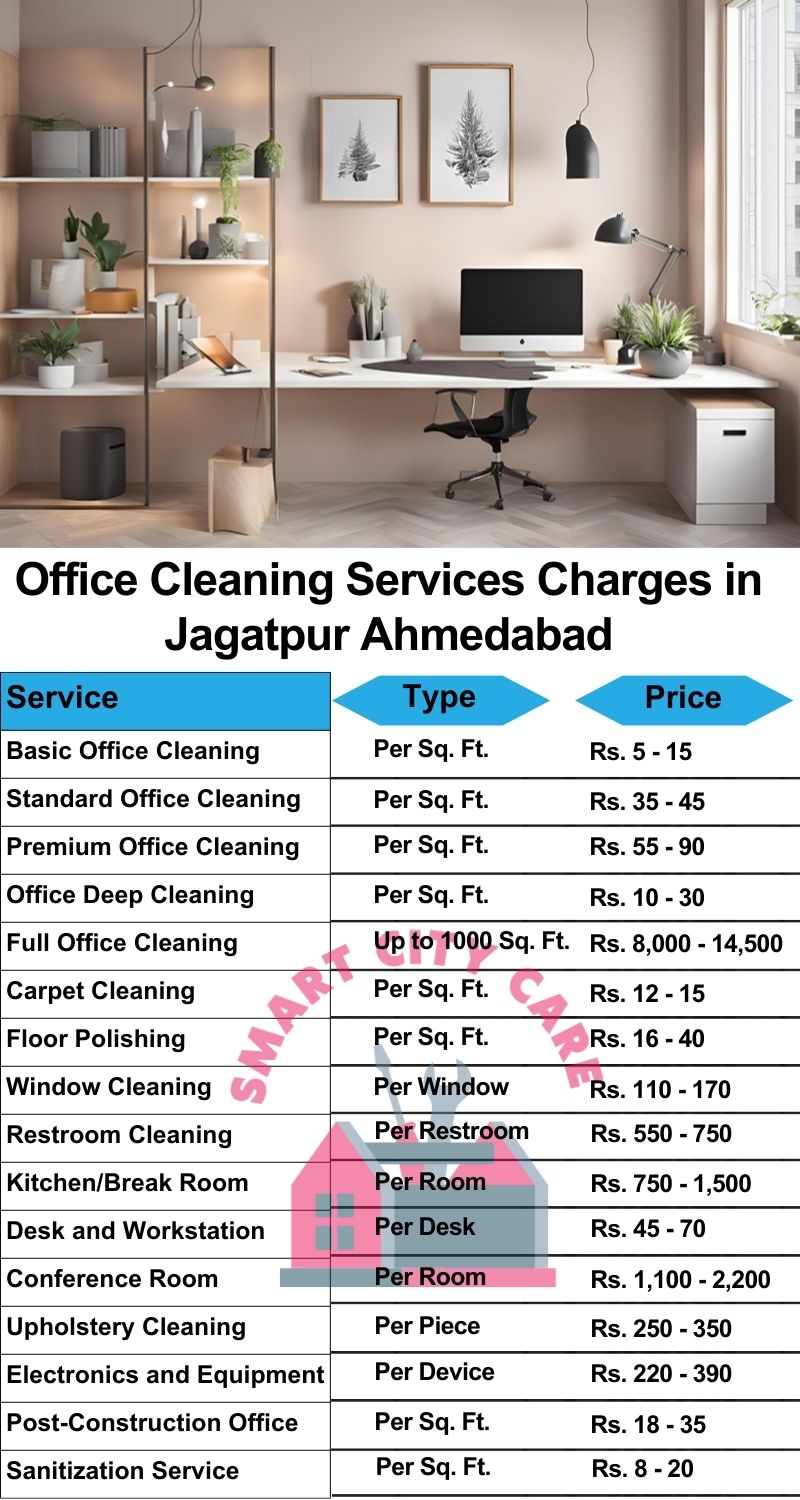 Office cleaning services Jagatpur, Ahmedabad price list