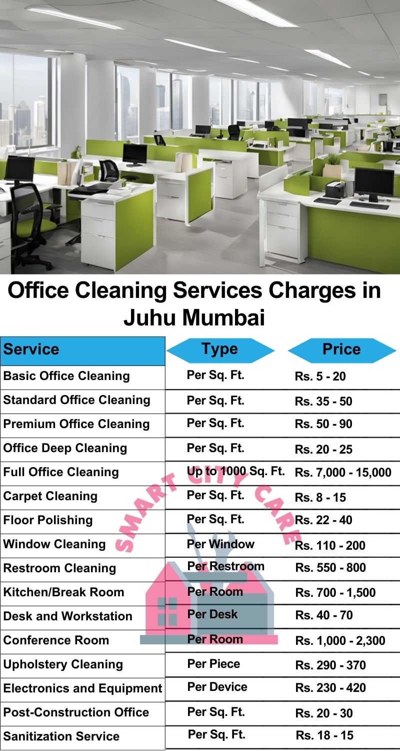 Office cleaning services Juhu, Mumbai price list