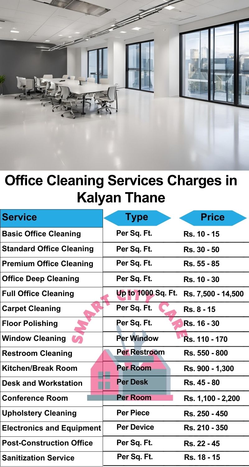 Office cleaning services Kalyan, Thane price list