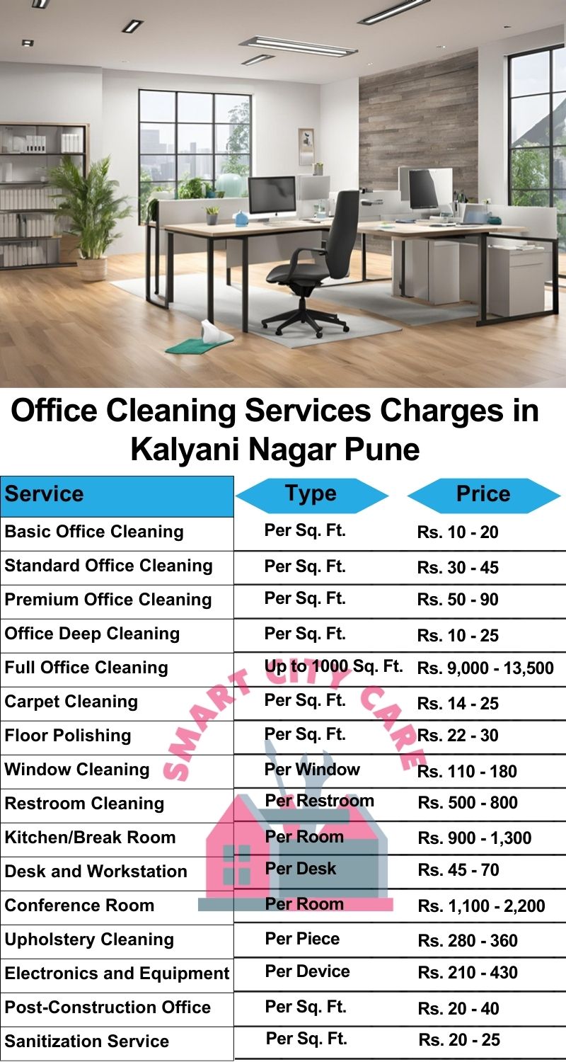 Office cleaning services Kalyani Nagar, Pune price list