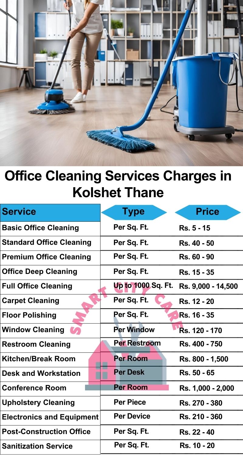 Office cleaning services Kolshet, Thane price list