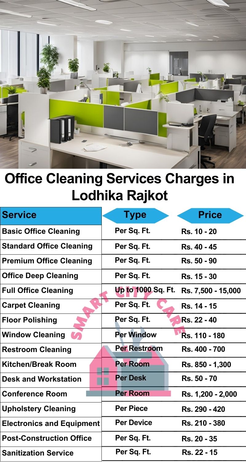 Office cleaning services Lodhika, Rajkot price list