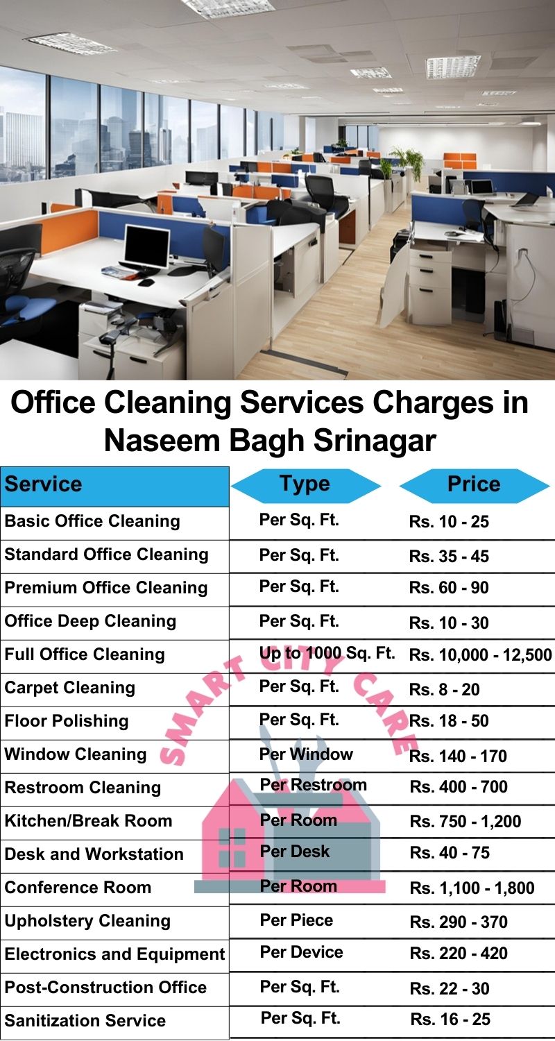 Office cleaning services Naseem Bagh, Srinagar price list