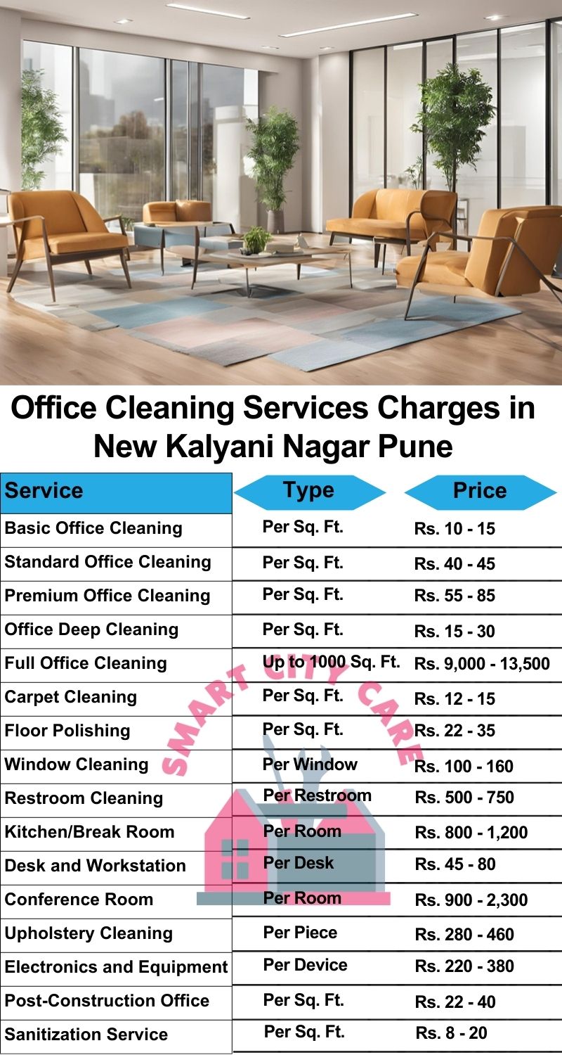 Office cleaning services New Kalyani Nagar, Pune price list