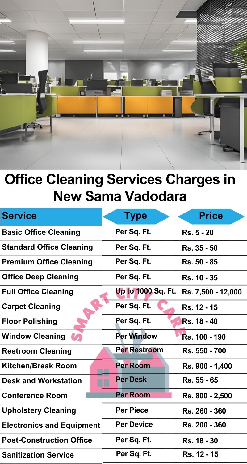 Office cleaning services New Sama, Vadodara price list