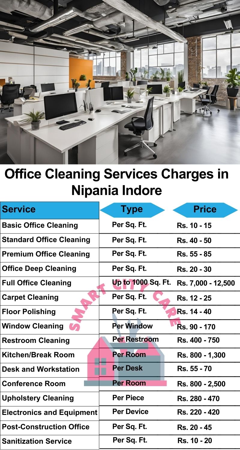 Office cleaning services Nipania, Indore price list