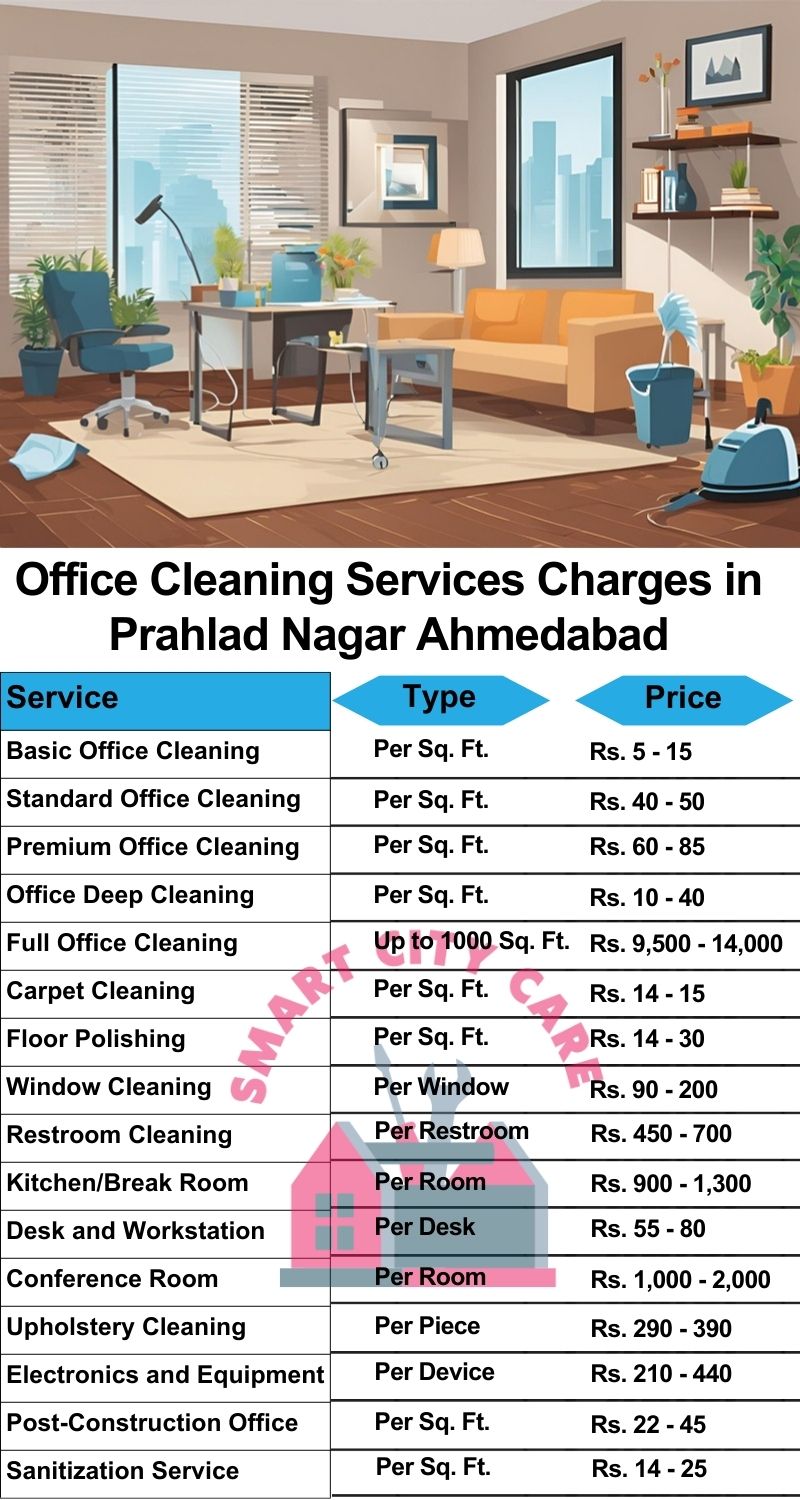 Office cleaning services Prahlad Nagar, Ahmedabad price list