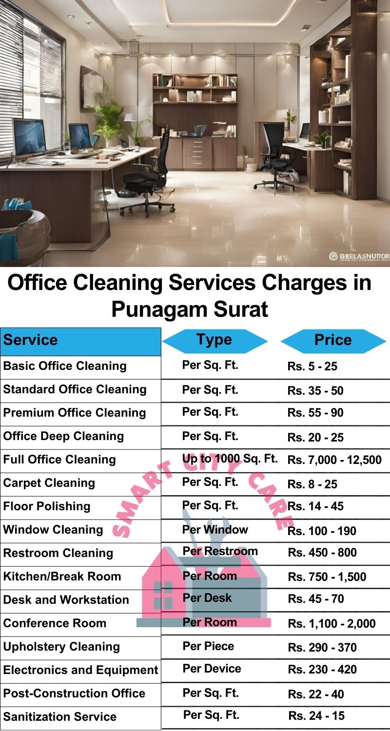 Office cleaning services Punagam, Surat price list