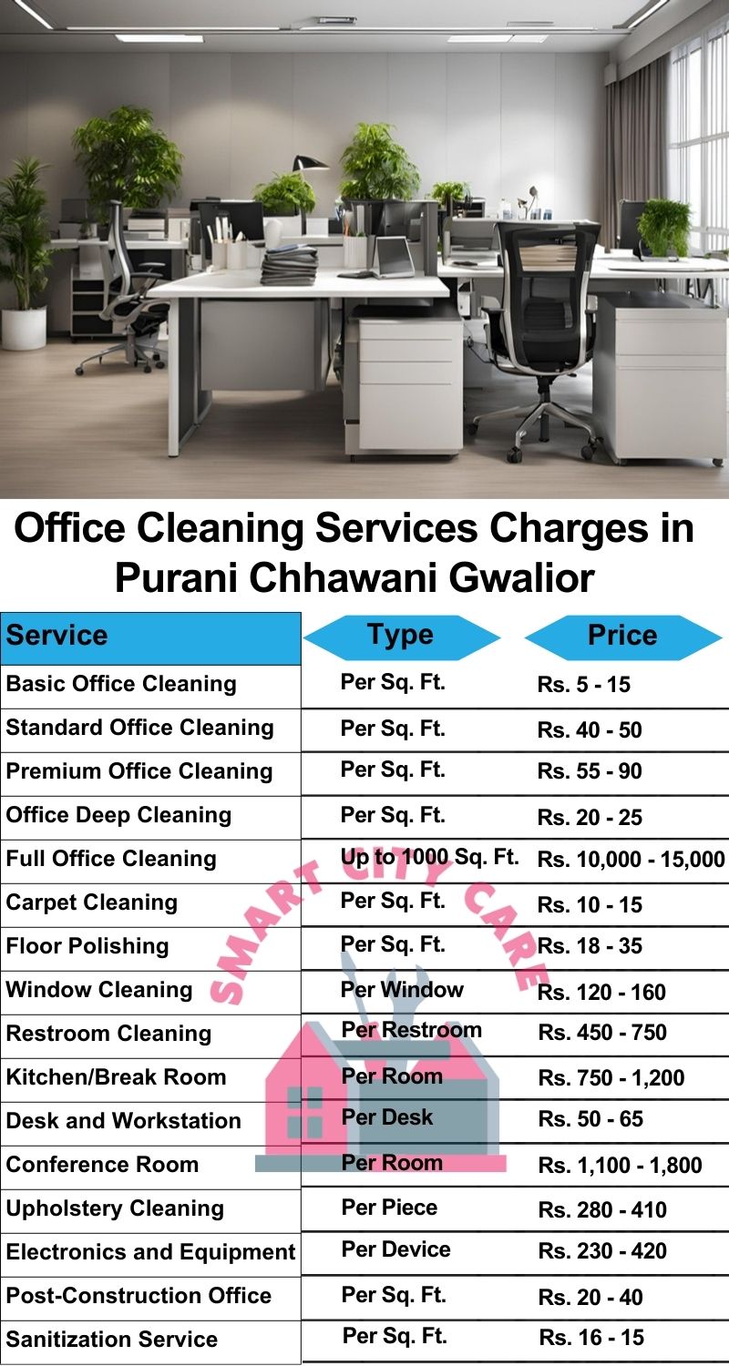 Office cleaning services Purani Chhawani, Gwalior price list