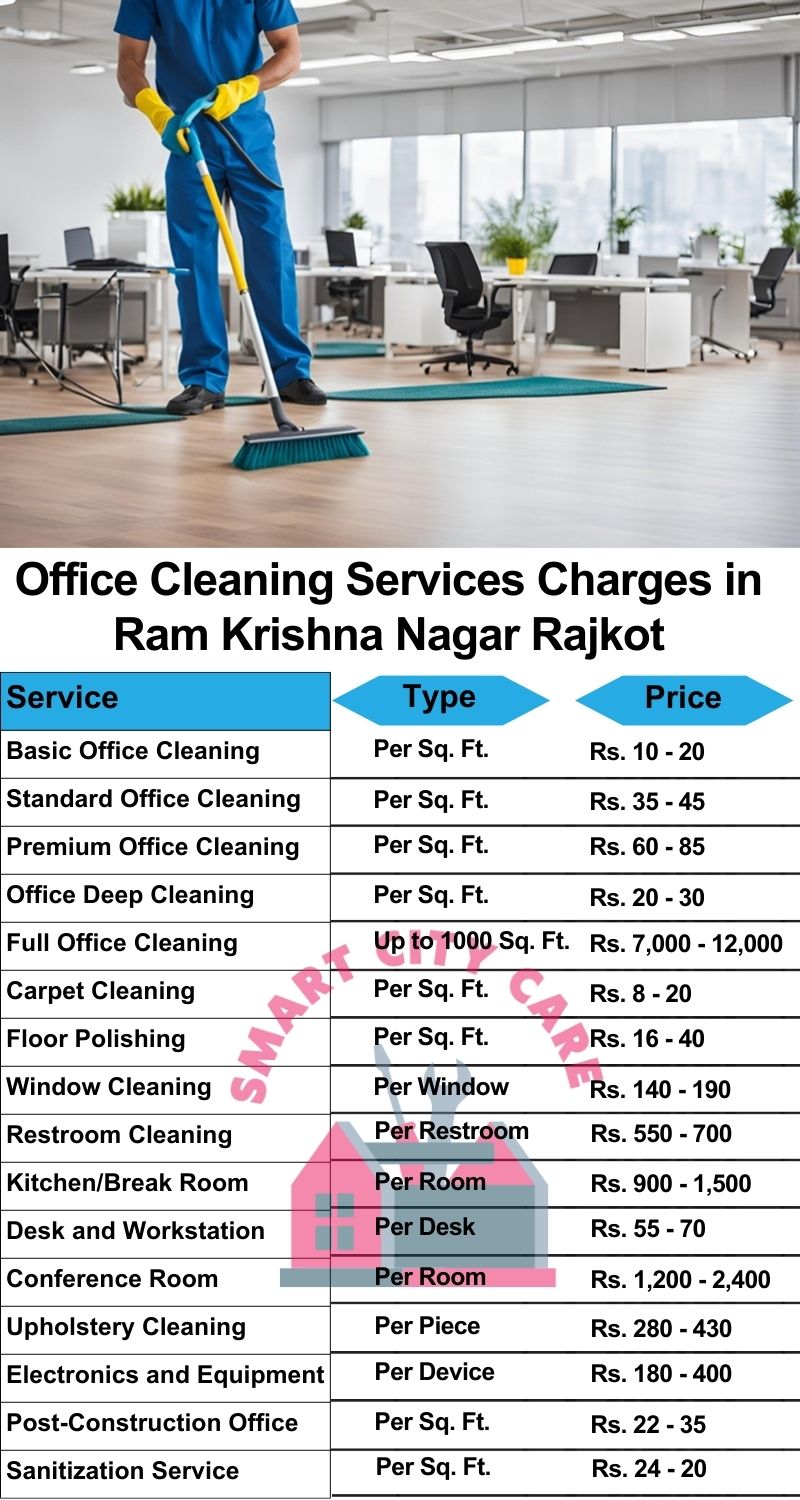 Office cleaning services Ram Krishna Nagar, Rajkot price list