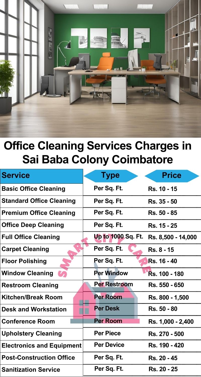 Office cleaning services Sai Baba Colony, Coimbatore price list