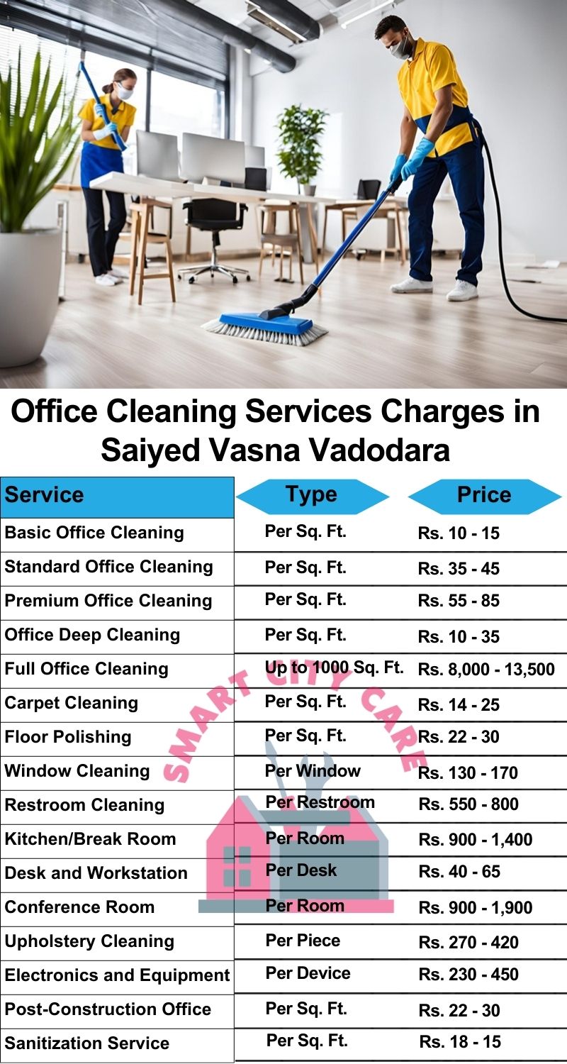 Office cleaning service charges in Saiyed Vasna, Vadodara