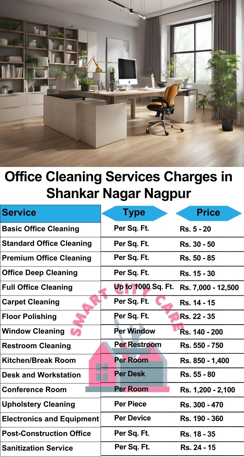 Office cleaning services Shankar Nagar, Nagpur price list