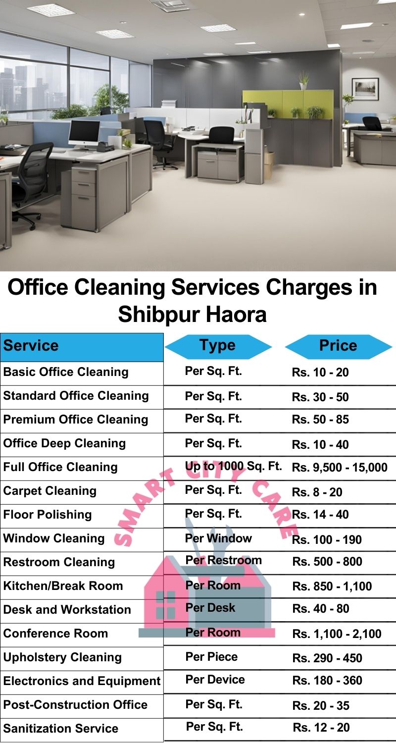 Office cleaning services Shibpur, Haora price list