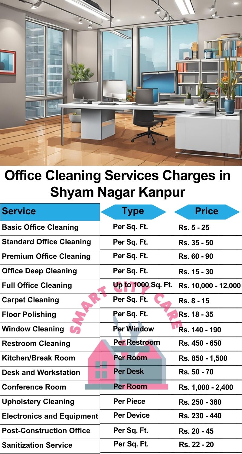 Office cleaning services Shyam Nagar, Kanpur price list