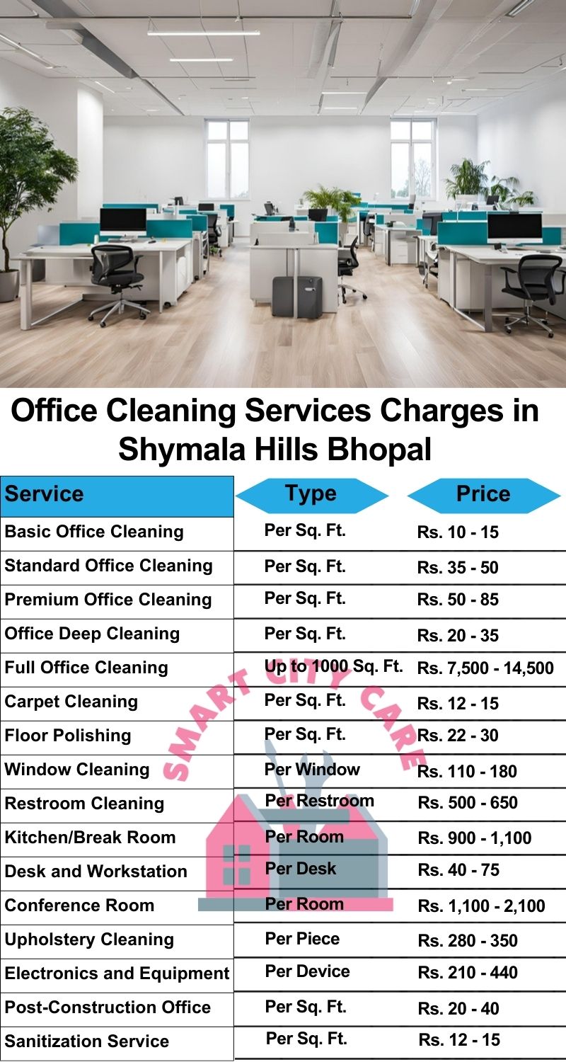 Office cleaning services Shymala Hills, Bhopal price list