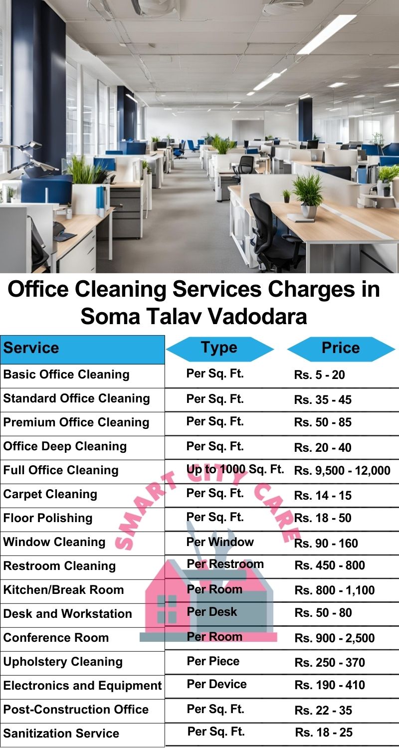 Office cleaning services Soma Talav, Vadodara price list