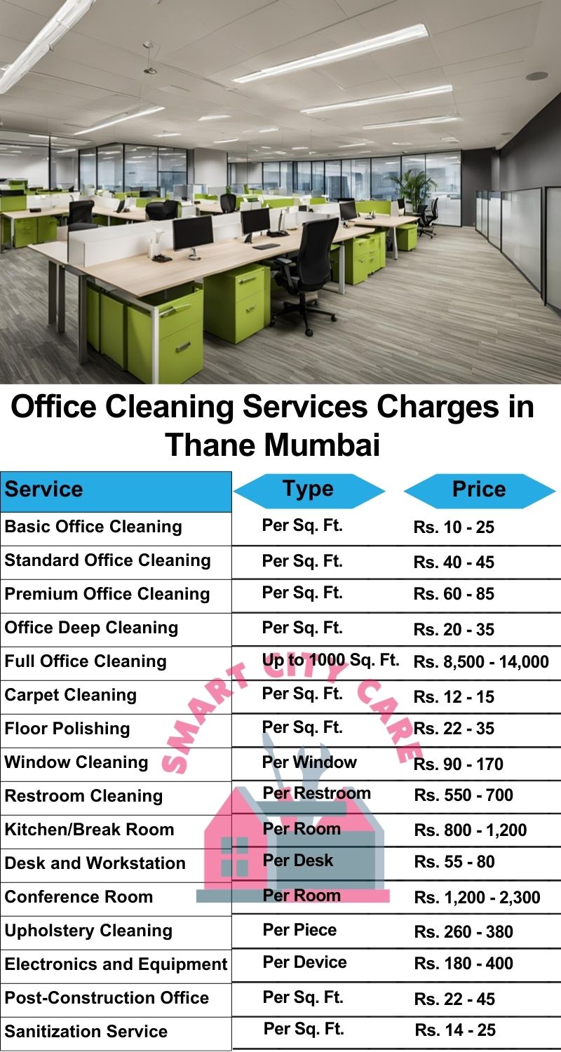 Office cleaning services Thane, Mumbai price list