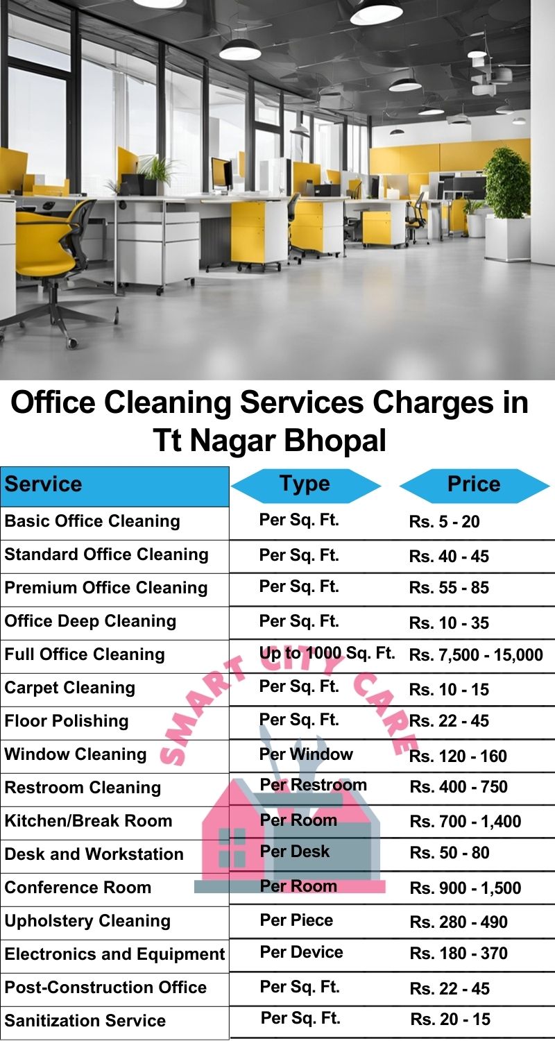 Office cleaning services TT Nagar, Bhopal price list