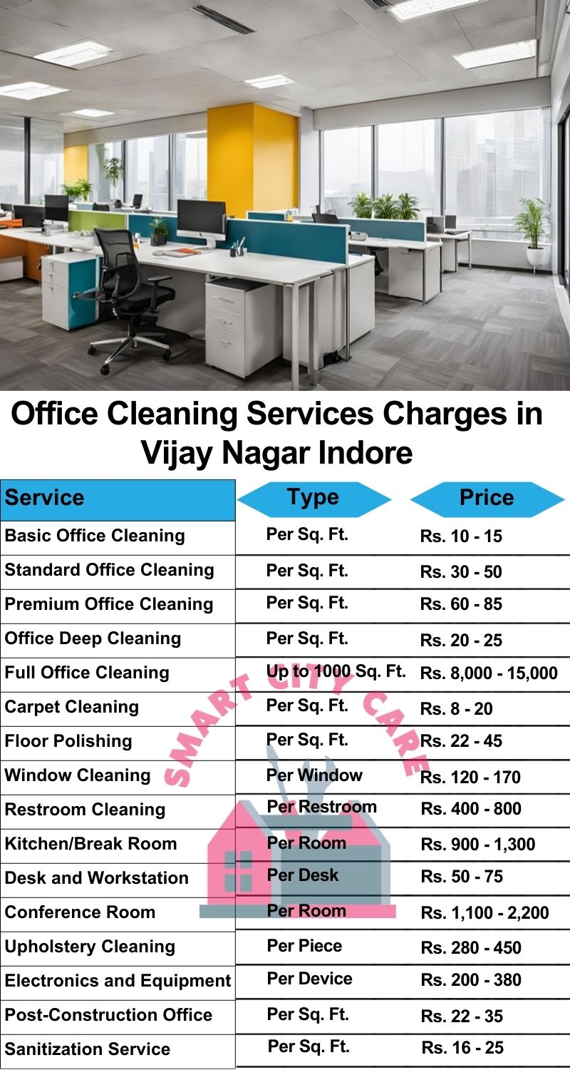 Office cleaning services Vijay Nagar, Indore price list