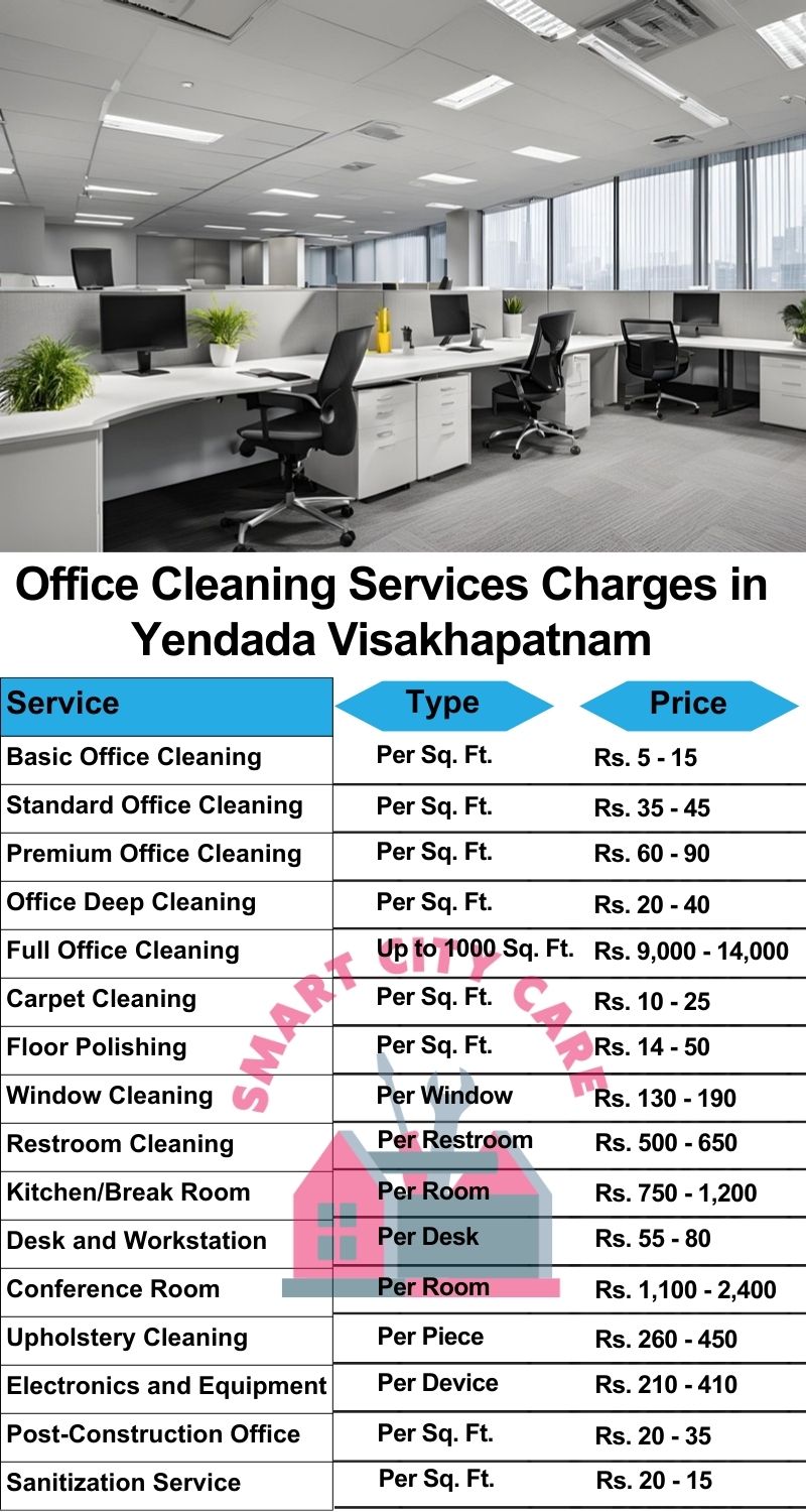 Office cleaning services Yendada, Visakhapatnam price list