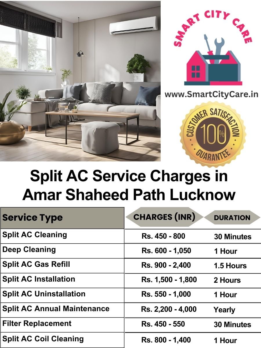 Split AC Service cost list in  Amar Shaheed Path, Lucknow