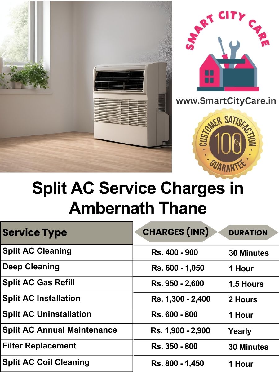 Split AC Service cost list in  Ambernath, Thane