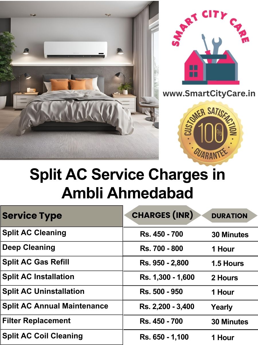 Split AC Service cost in Ambli, Ahmedabad