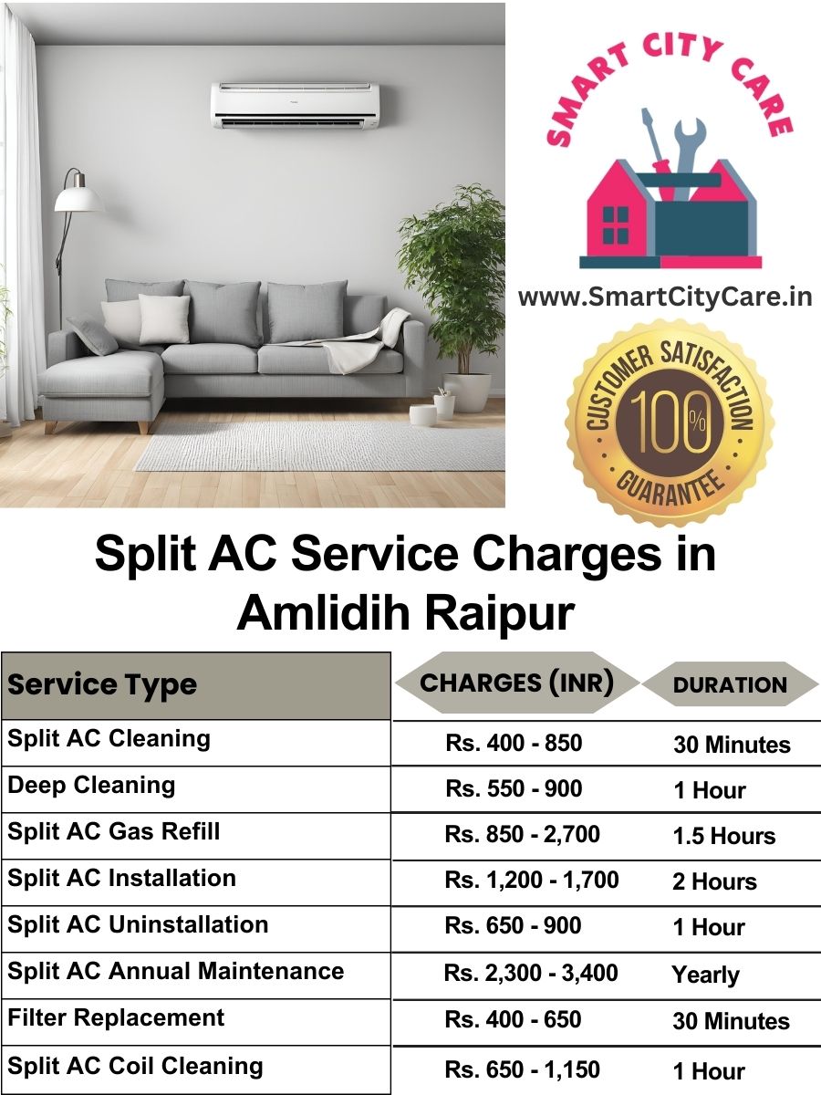 Split AC Service cost list in  Amlidih, Raipur