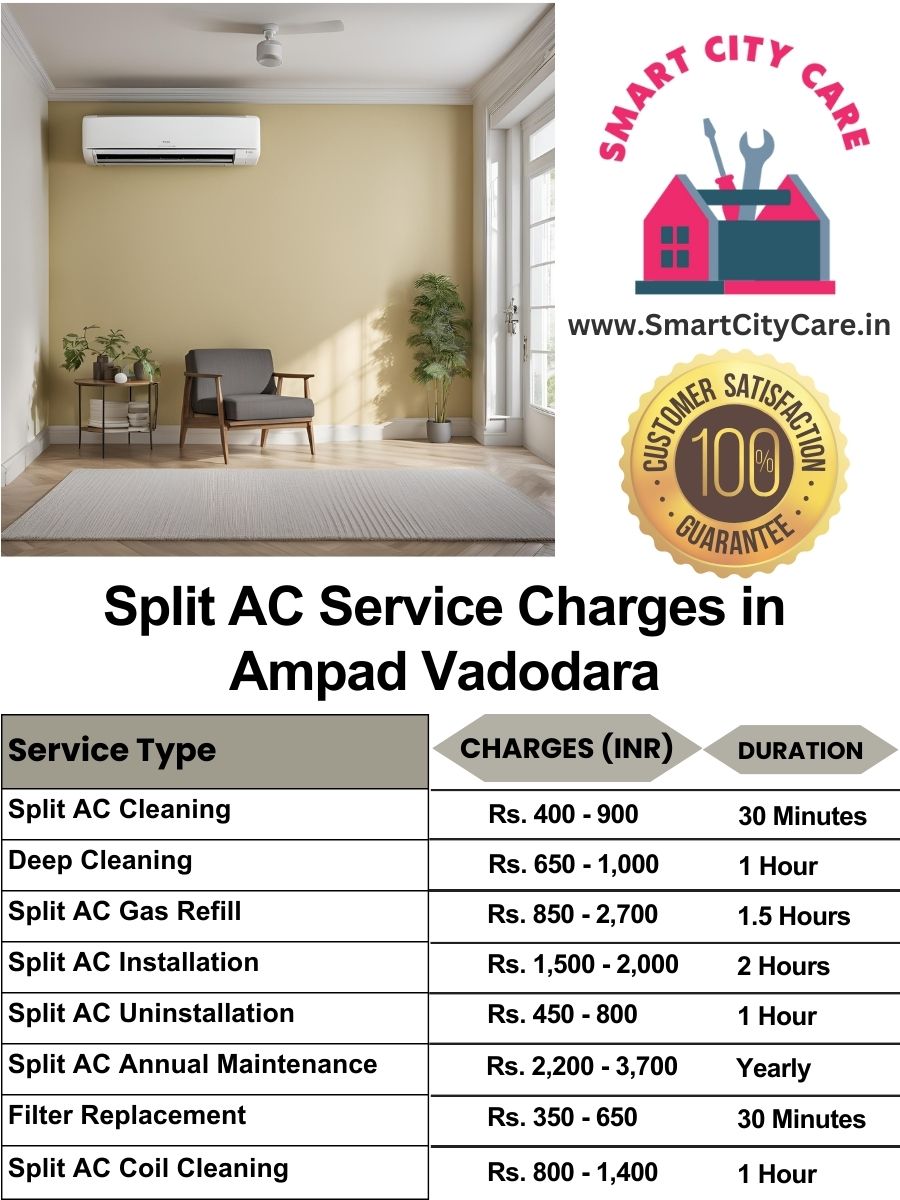 Split AC Service cost list in  Ampad, Vadodara