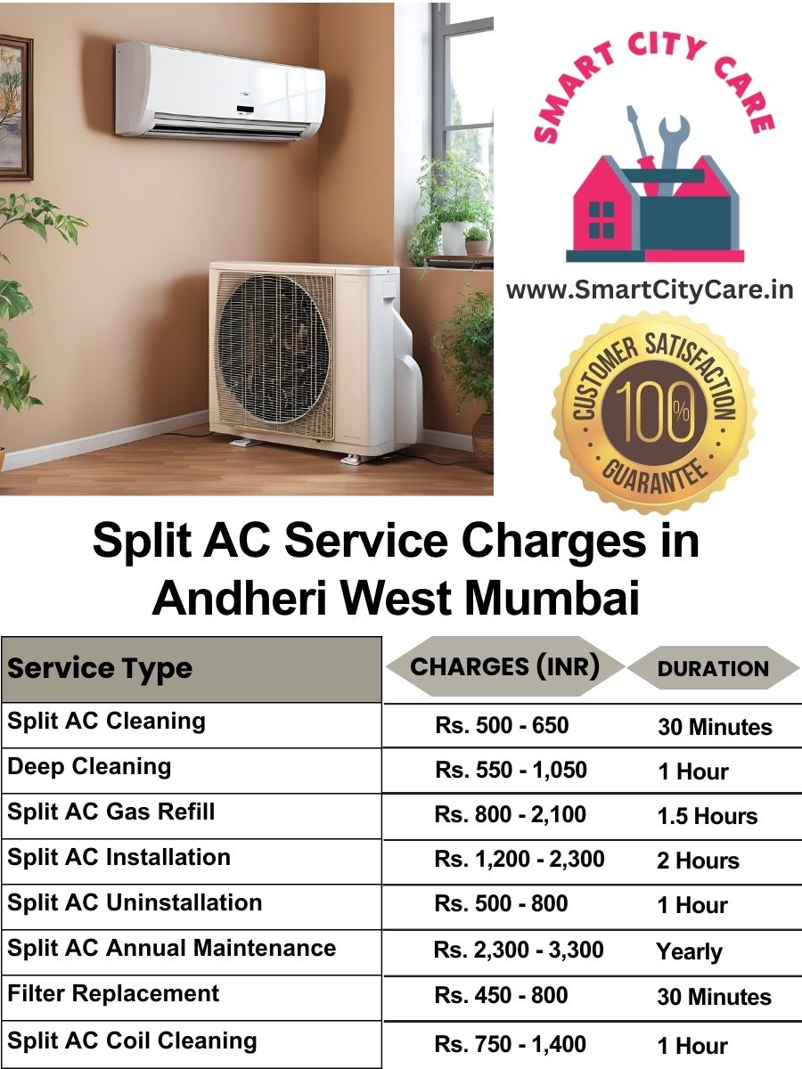 Split AC Service cost list in  Andheri West, Mumbai