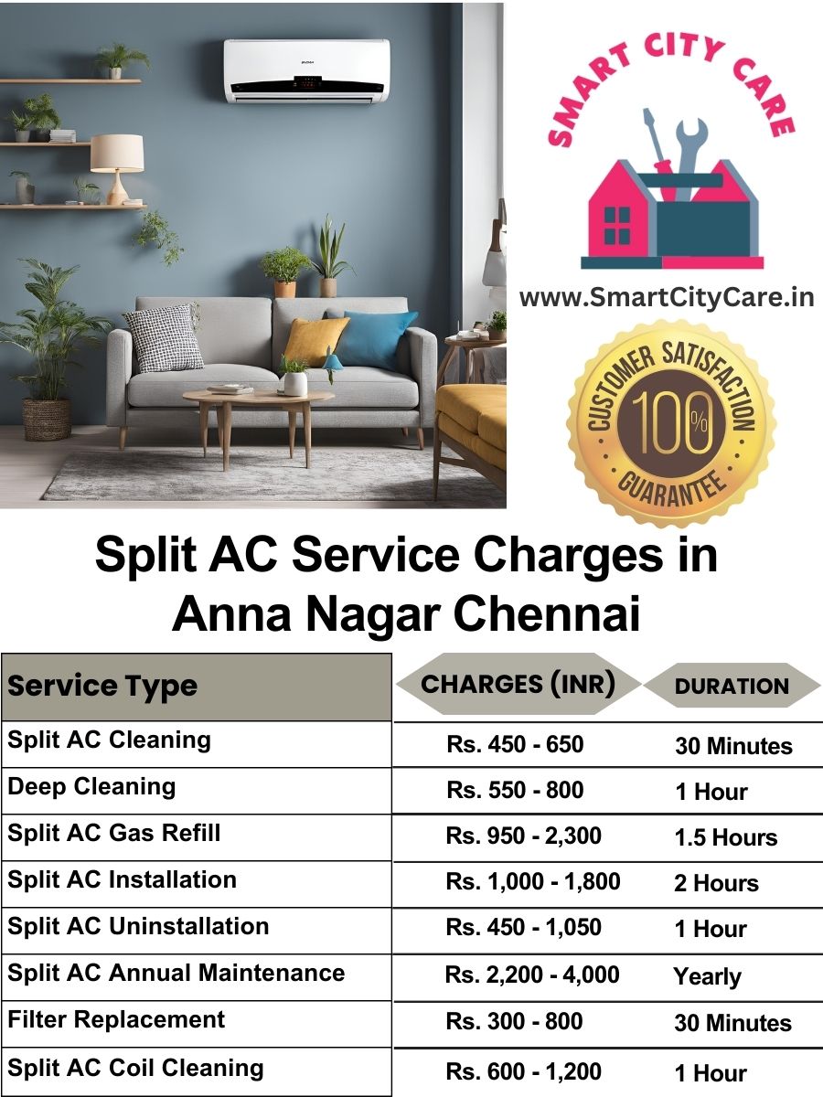 Split AC Service cost list in  Anna Nagar, Chennai