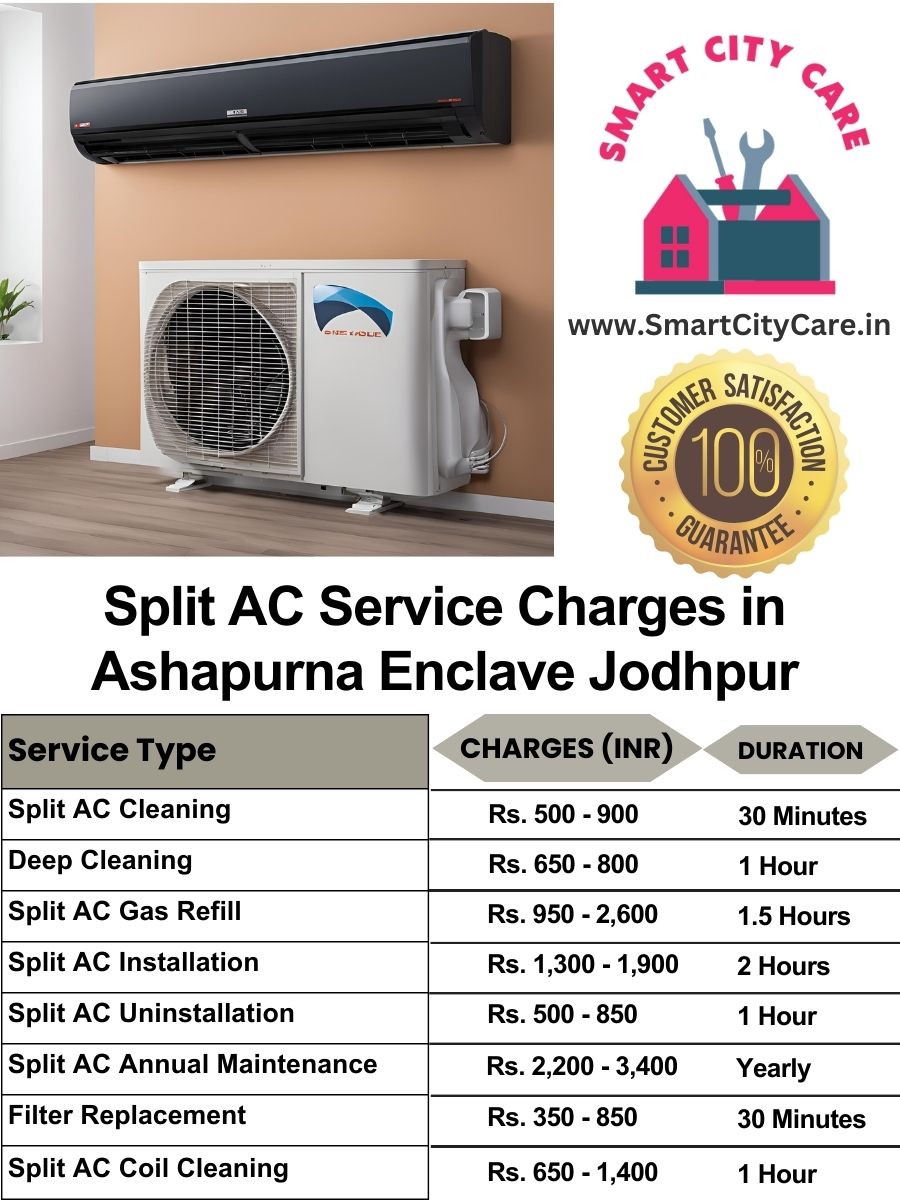 Split AC Service cost list in  Ashapurna Enclave, Jodhpur