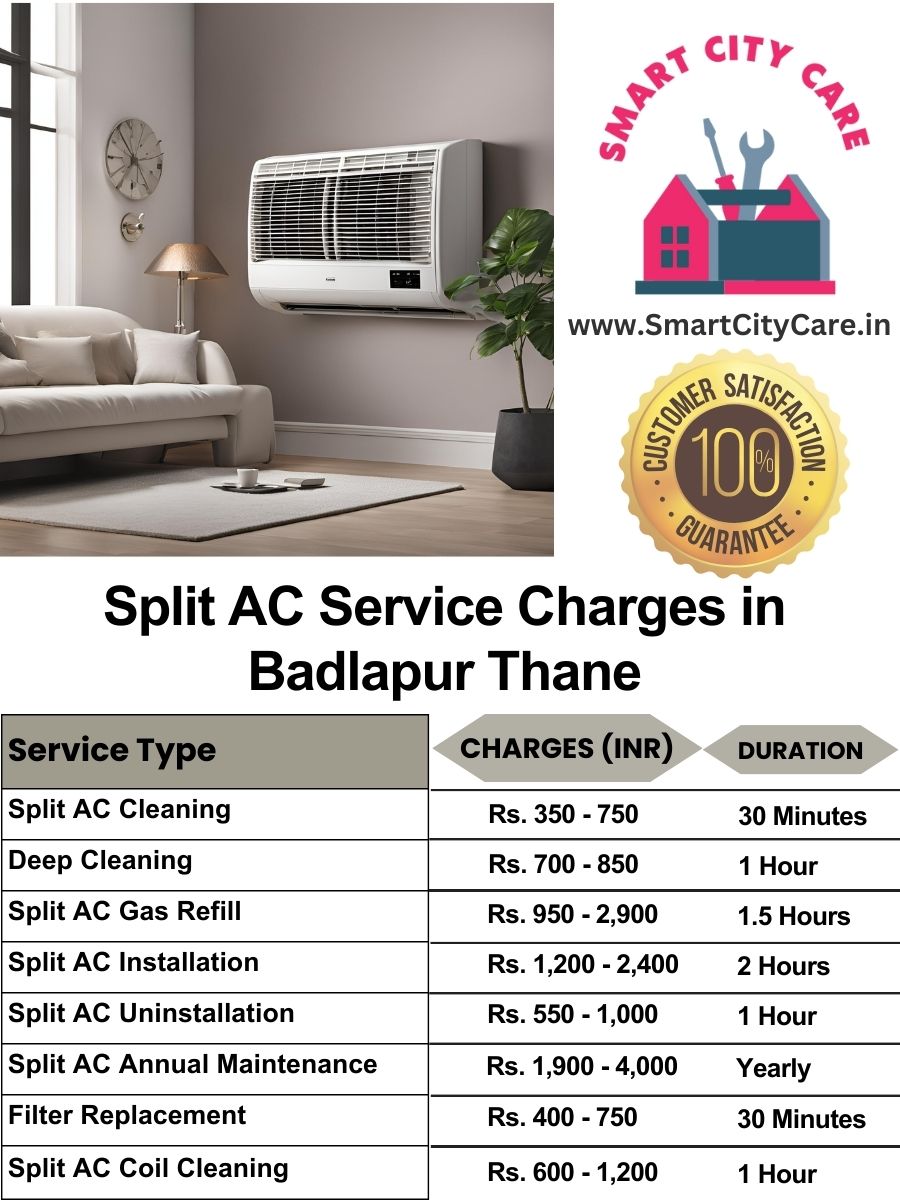 Split AC Service cost list in  Badlapur, Thane