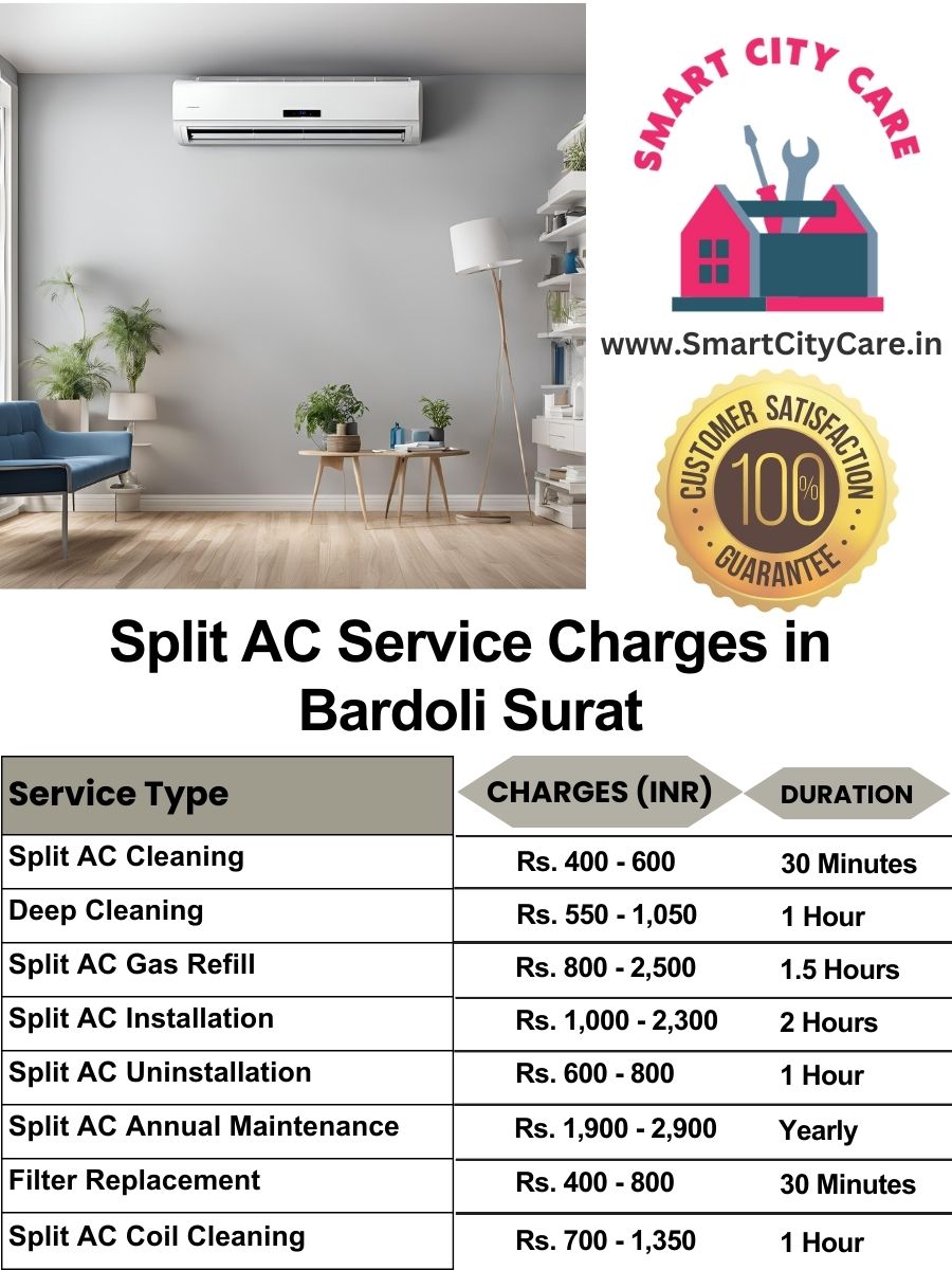 Split AC Service cost list in  Bardoli, Surat