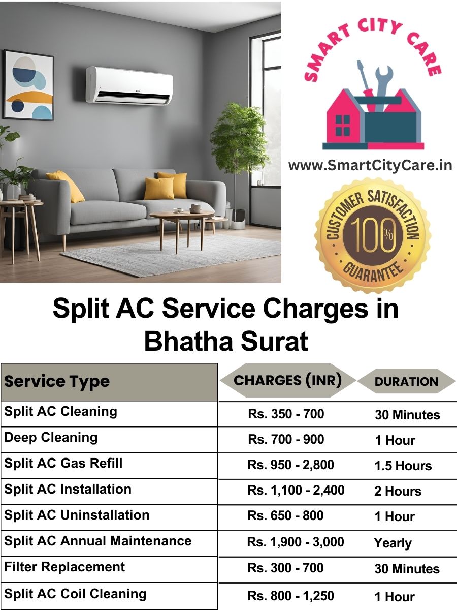 Split AC Service cost list in  Bhatha, Surat