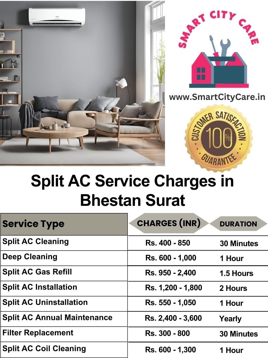 Split AC Service cost list in  Bhestan, Surat