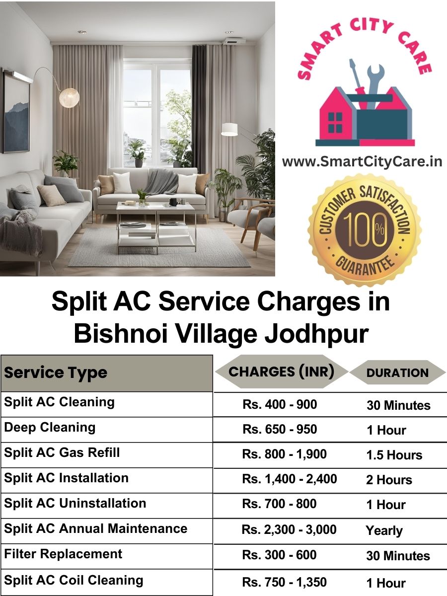 Split AC Service cost list in  Bishnoi Village, Jodhpur