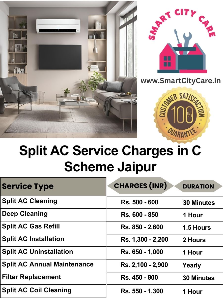 Split AC Service cost list in  C-scheme, Jaipur