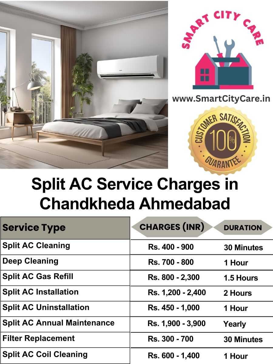 Split AC Service cost in Chandkheda, Ahmedabad