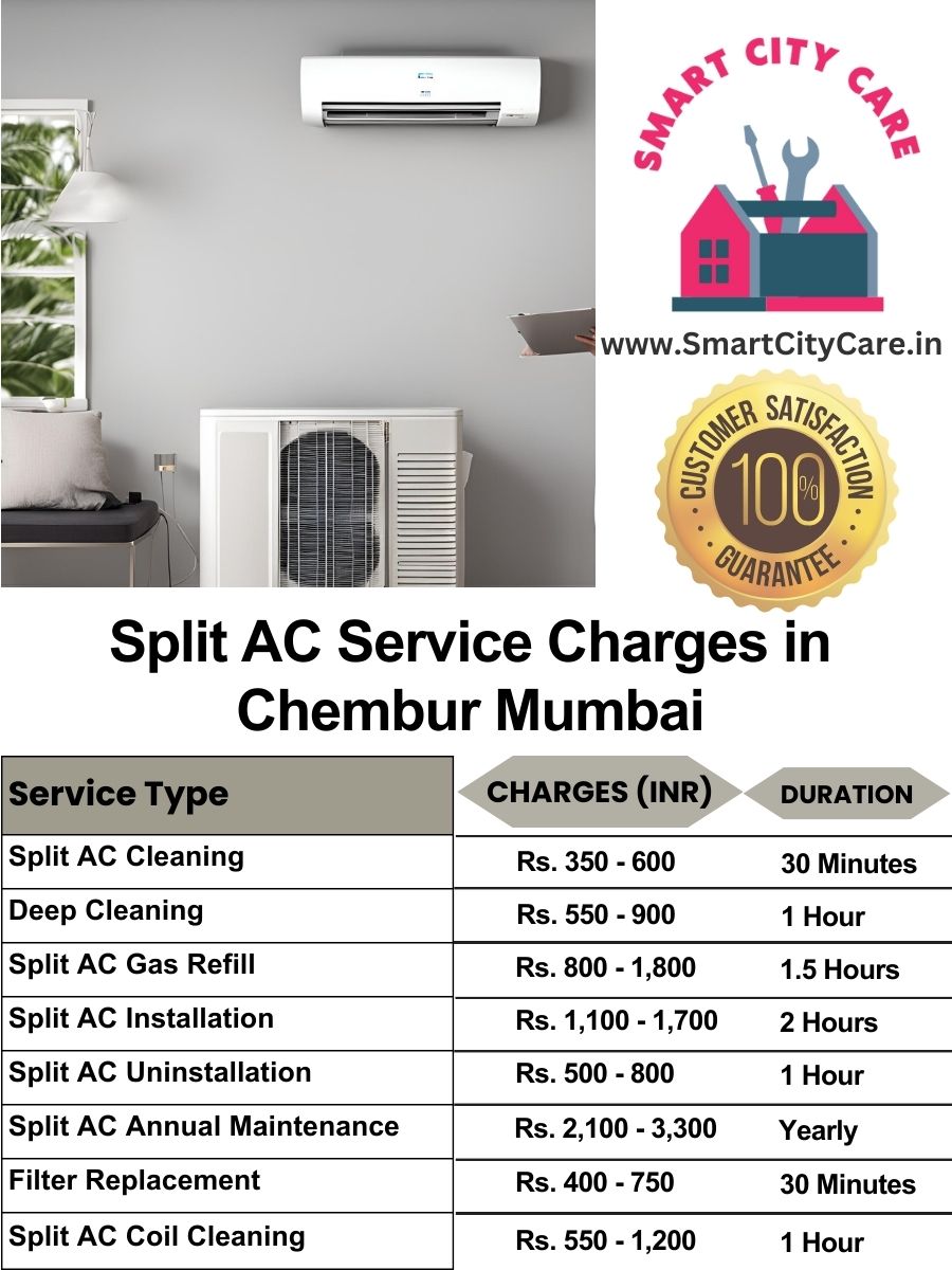 Split AC Service cost list in  Chembur, Mumbai