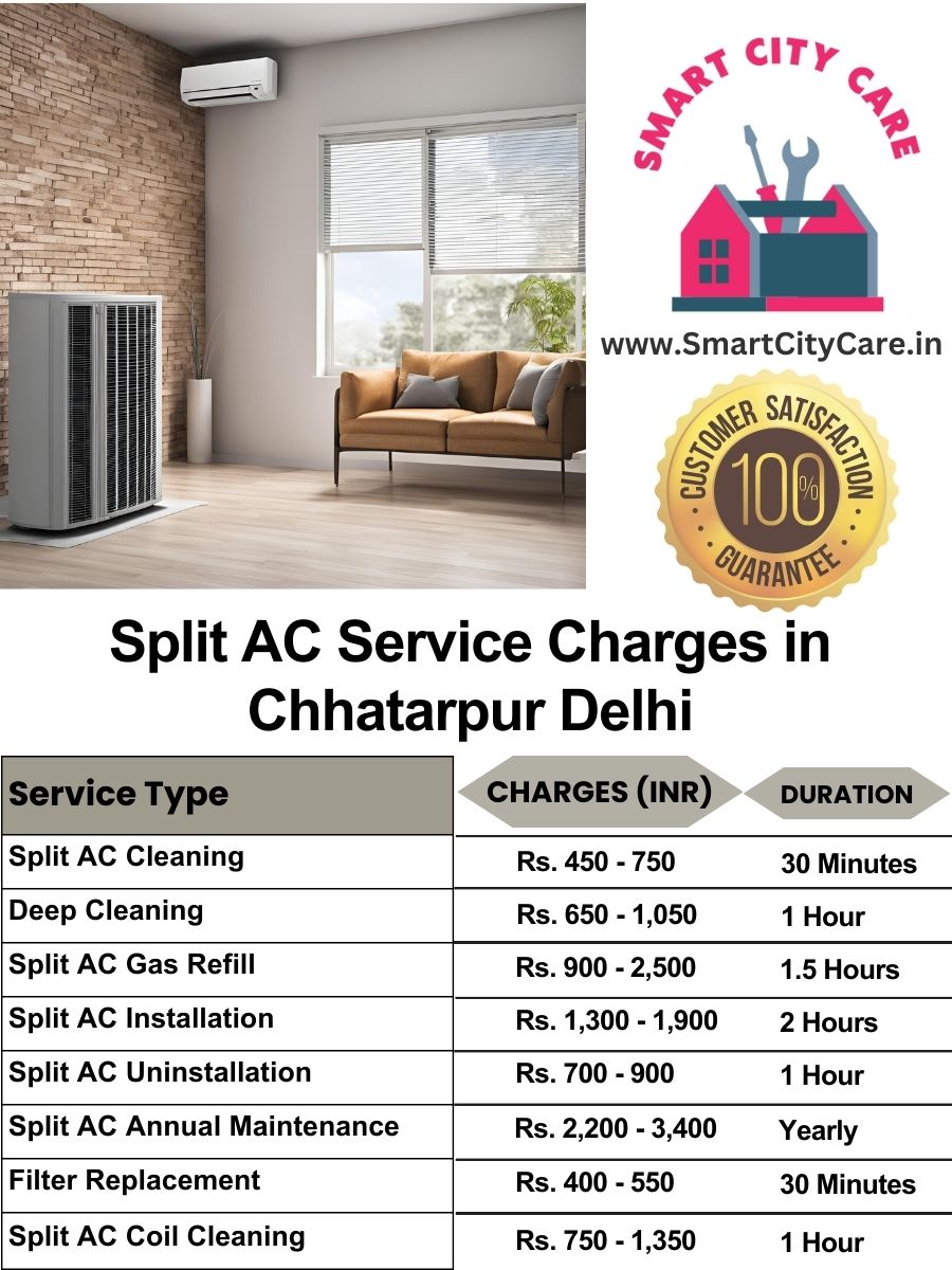 Split AC Service cost list in  Chhatarpur, Delhi