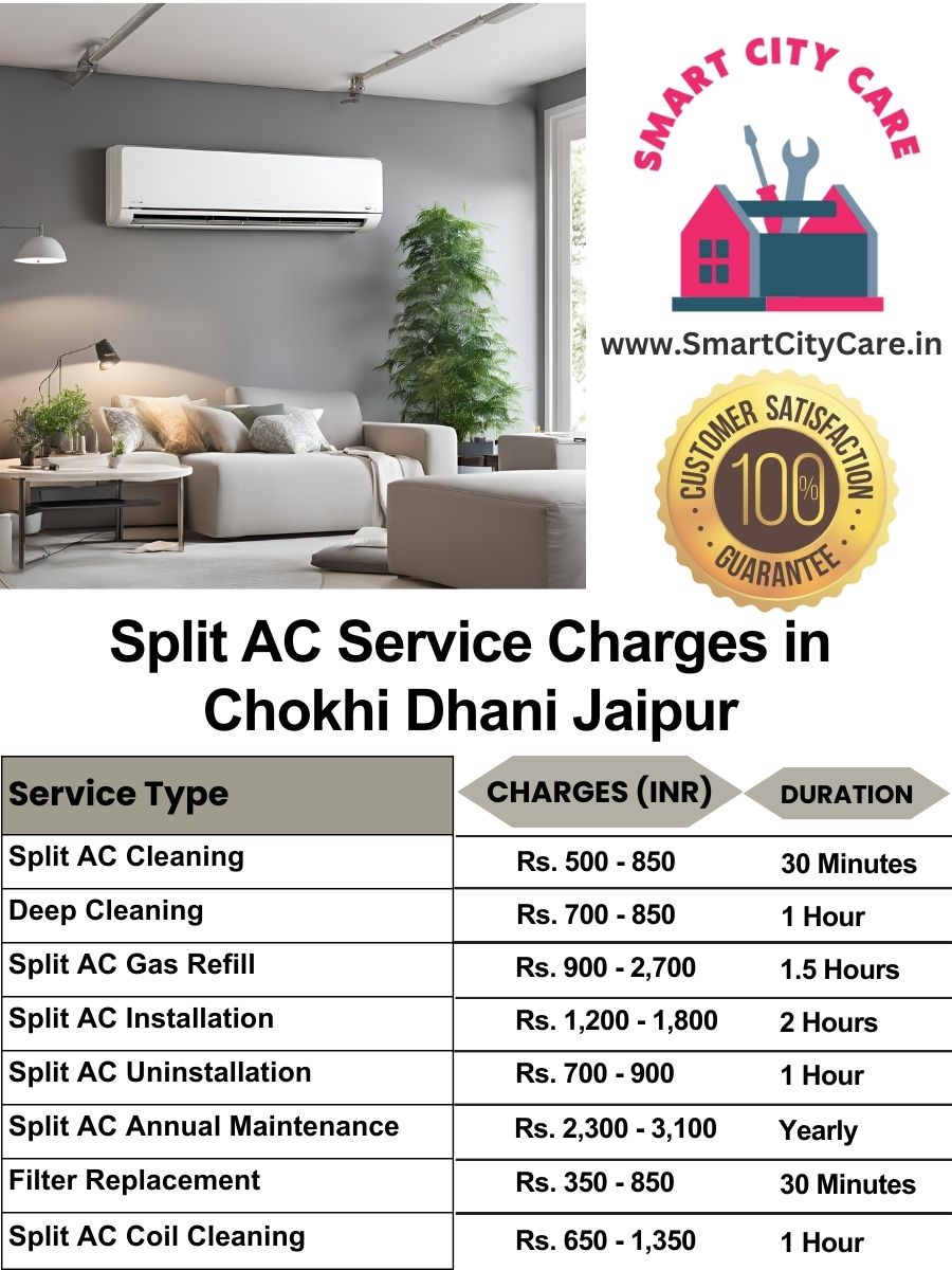 Split AC Service cost list in Chokhi Dhani, Jaipur