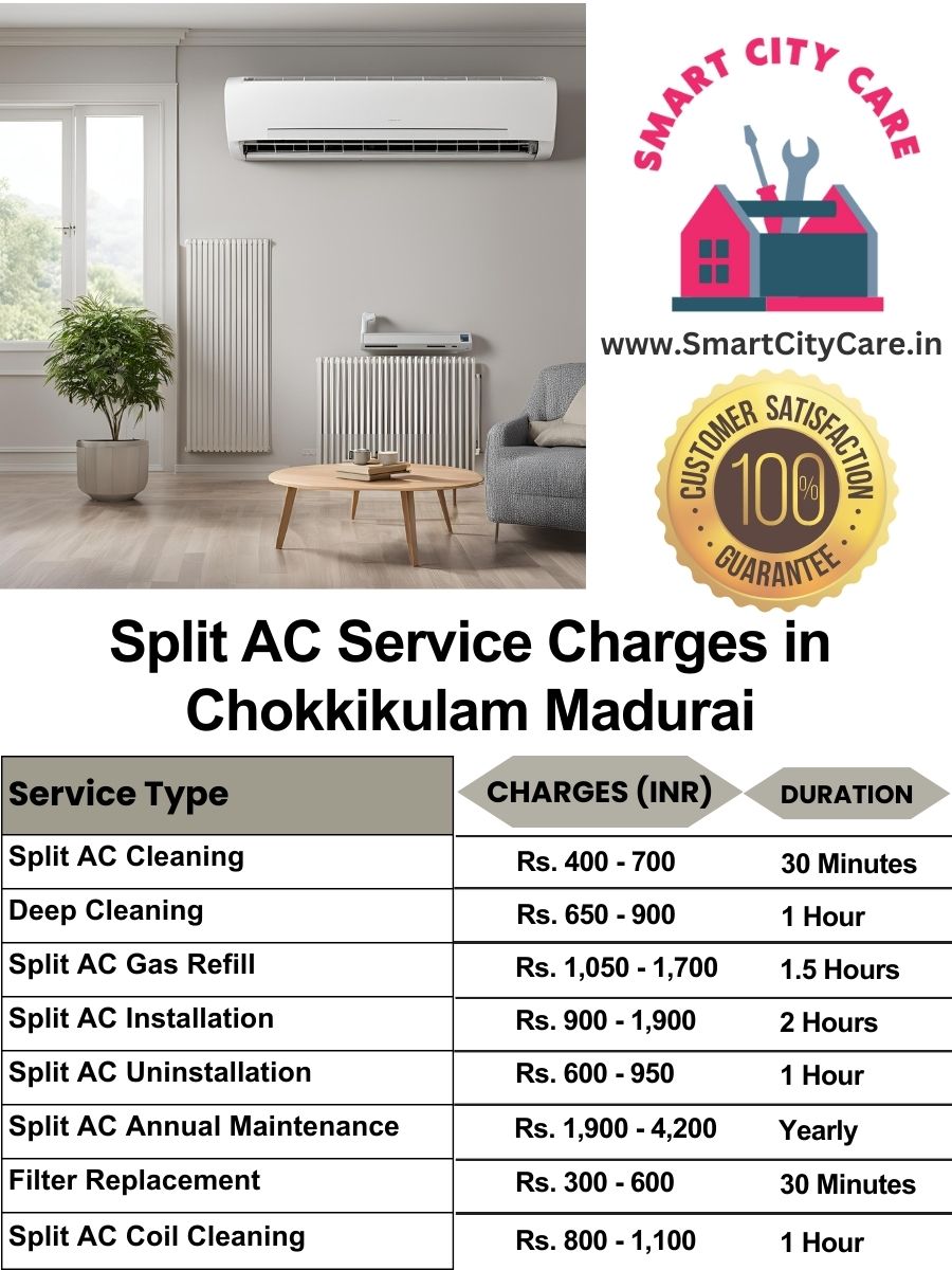 Split AC Service cost list in  Chokkikulam, Madurai