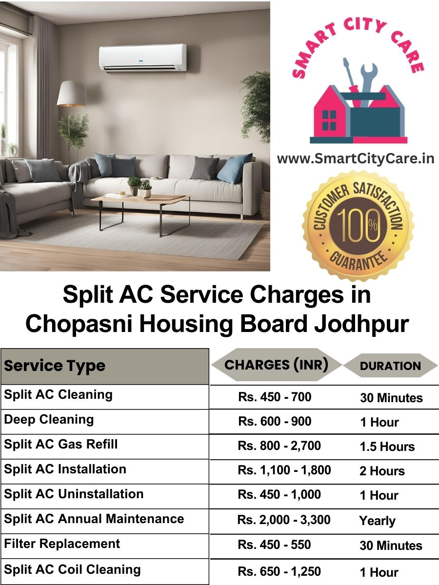 Split AC Service cost list in  Chopasni Housing Board, Jodhpur