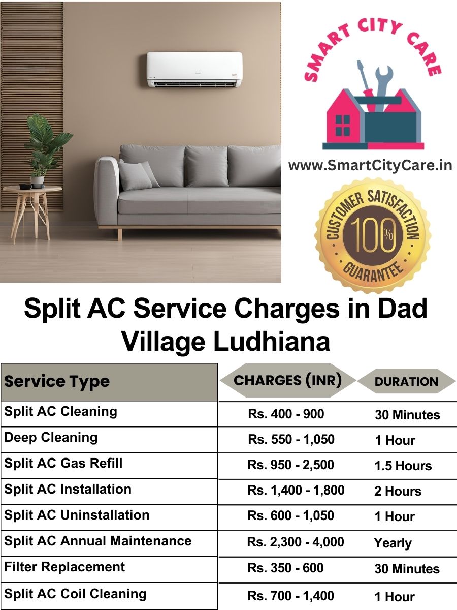 Split AC Service cost list in  Dad Village, Ludhiana