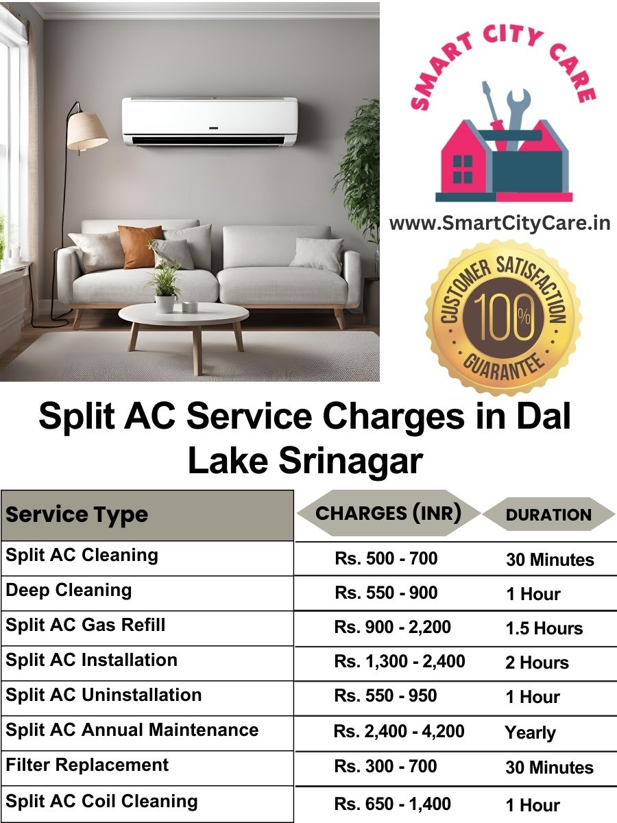 Split AC Service cost list in  Dal Lake, Srinagar