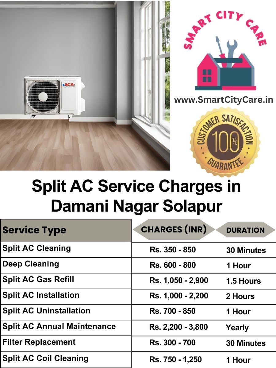 Split AC Service cost list in  Damani Nagar, Solapur